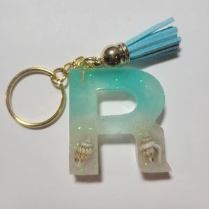 Initial R beach themed key chain.